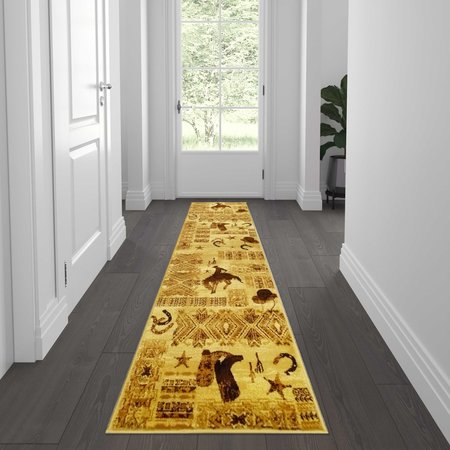 FLASH FURNITURE Brown 2' x 3' Western Theme Indoor Area Rug ACD-RG210-27-BN-GG